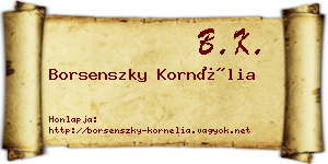 Borsenszky Kornélia névjegykártya